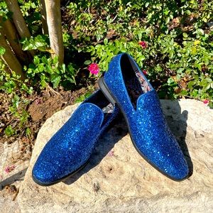 Alberto Fellini, blue sparkle, Shoes, Size 10
